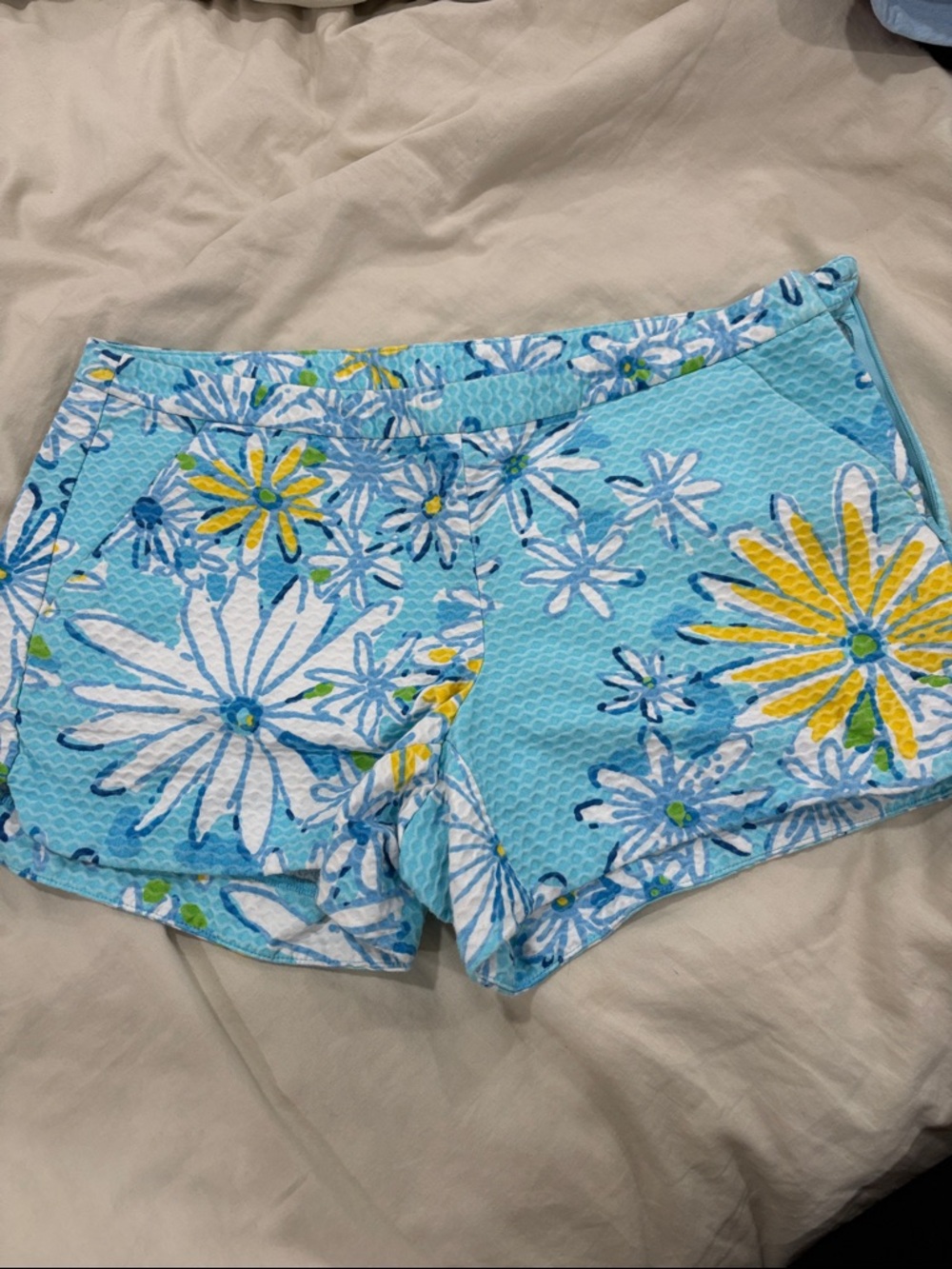 Lilly Pulitzer Aqua Floral Athletic Shorts